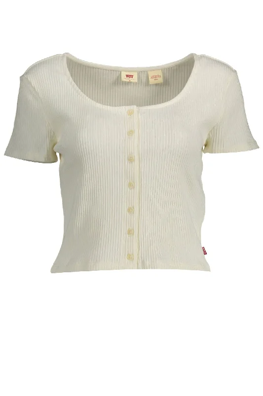 Ethnic Cultural Event Wear Levi's Chic  Buttoned Tee with Wide Women's Neckline