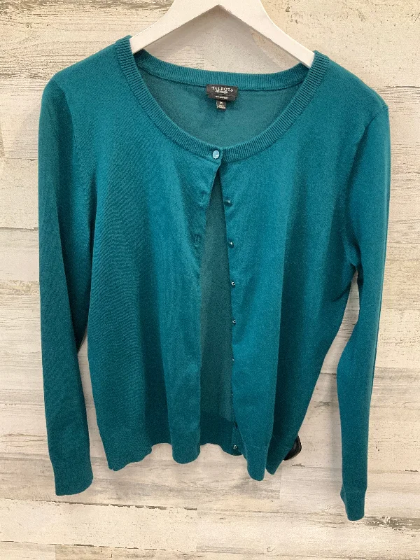 Sweater Cardigan By Talbots In Teal, Size: M