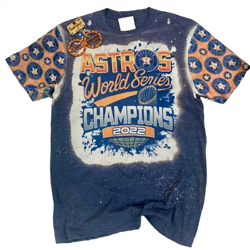 Everyday Glamour Women's Astros World Series Champions Tee In Navy