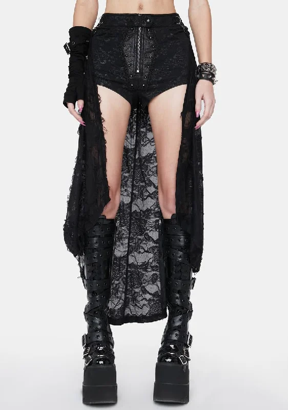 Spring Fling Sale Gothic Coffin Brocade Shorts