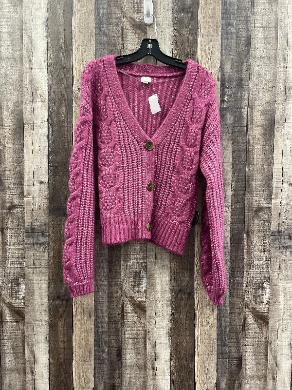 Sweater Cardigan By A New Day In Purple, Size: Xs