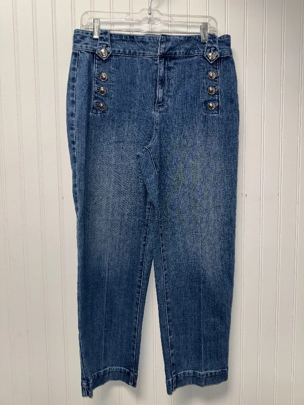 Jeans Straight By Talbots In Blue Denim, Size: 8