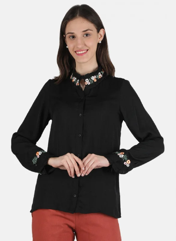 Exclusive Sale Women Black Solid Top