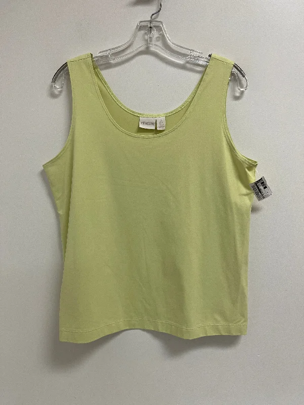 Top Sleeveless By Chicos In Yellow, Size: Xl