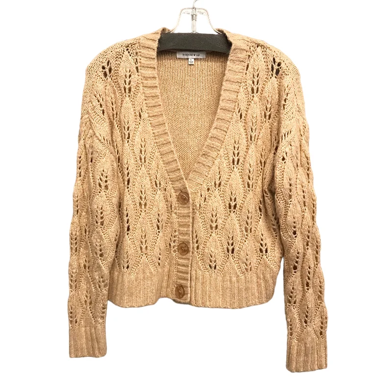 TAN SWEATER CARDIGAN by HOOKED UP Size:L