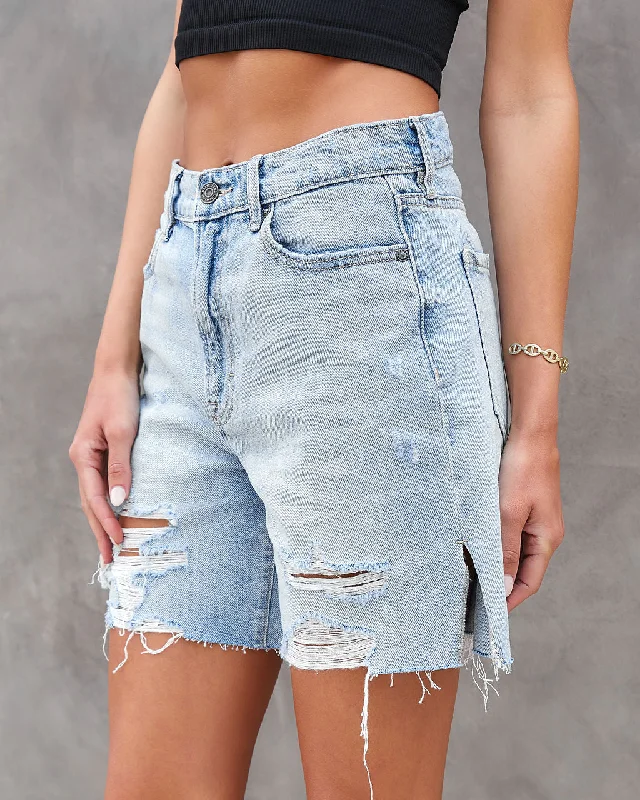 Ride The Style Wave Davis High Rise Distressed Dad Jean Shorts