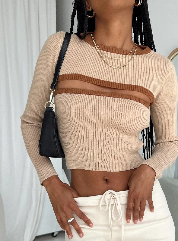 Season Sale Orsette Two Piece Knit Top Beige