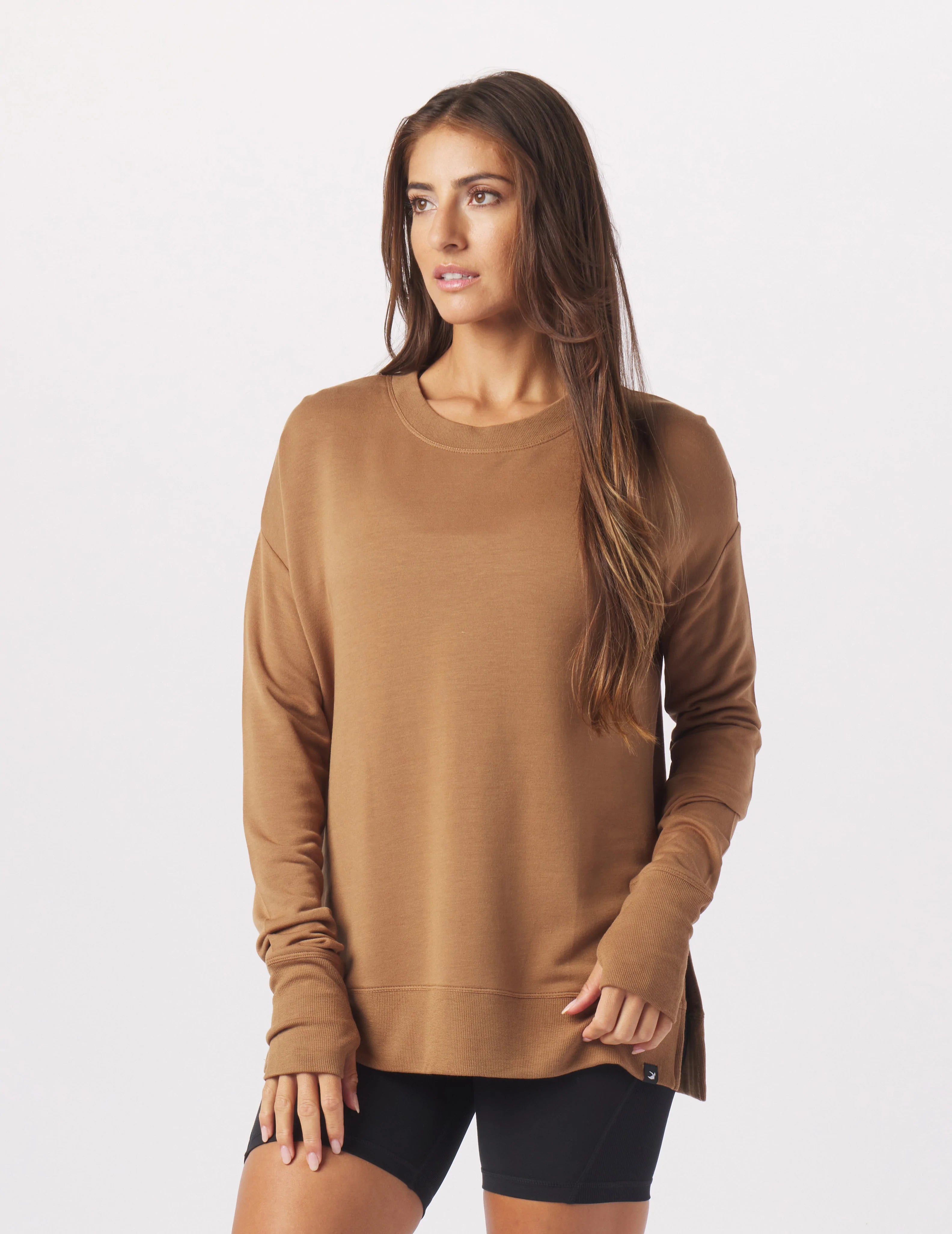 Fashion Forward Lounge Long Sleeve: Almond