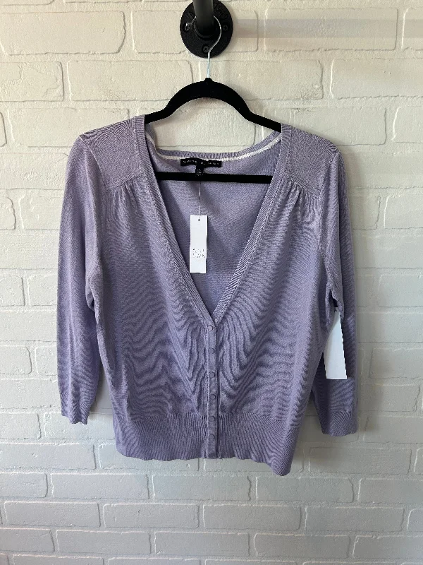 Sweater Cardigan By White House Black Market In Purple, Size: L