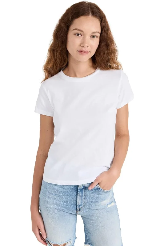 Hurry Before It's Gone MOTHER Women's The Lil Goodie Goodie Tee, Bright White