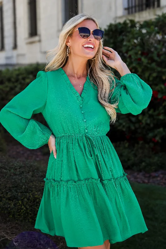 Alluring Design FINAL SALE - Fresh Perspective Green Mini Dress