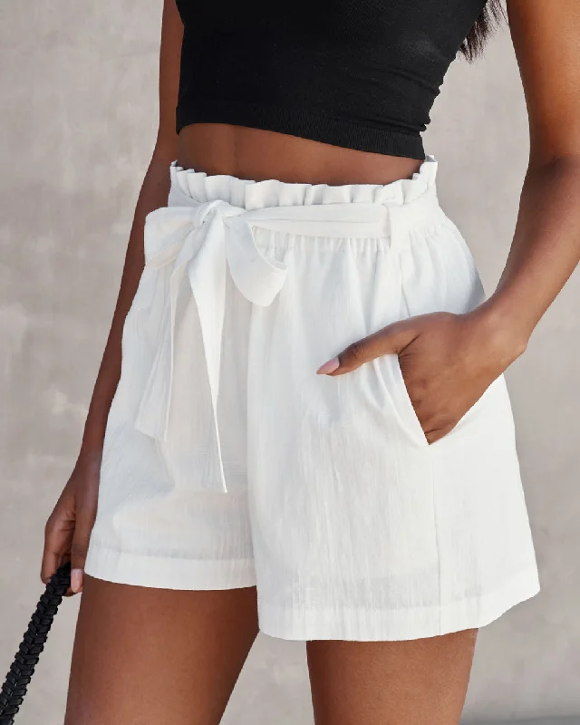 Limited Styles Shawna Cotton Pocketed Paper Bag Shorts