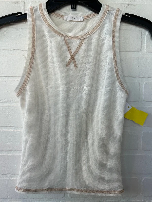 Top Sleeveless By Lush In Cream & Tan, Size: S