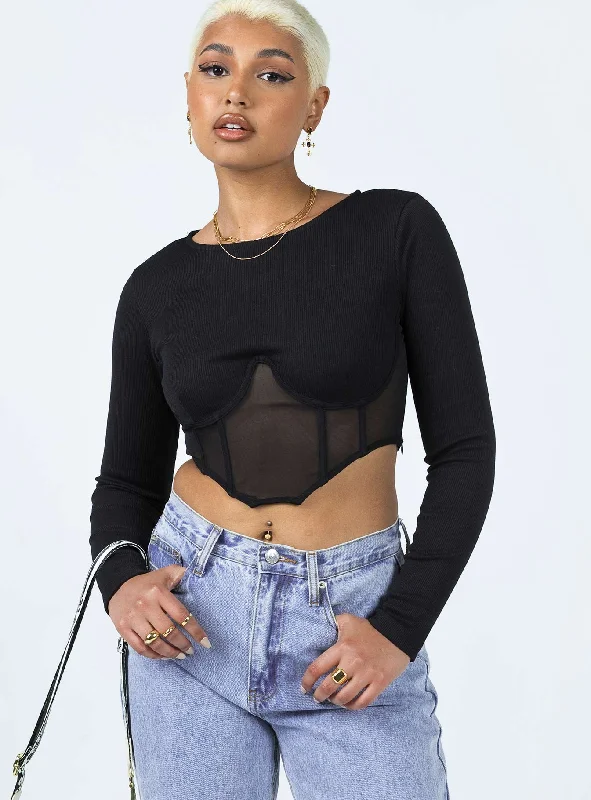 Forward Trendsetter Not Your Baby Long Sleeve Top Black