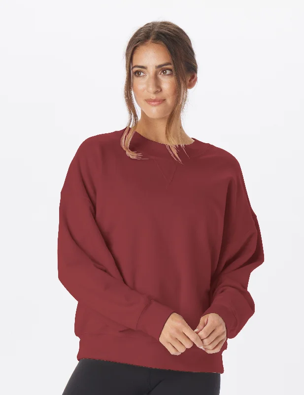 Imeless Style Vintage Oversized Crew: Cabernet