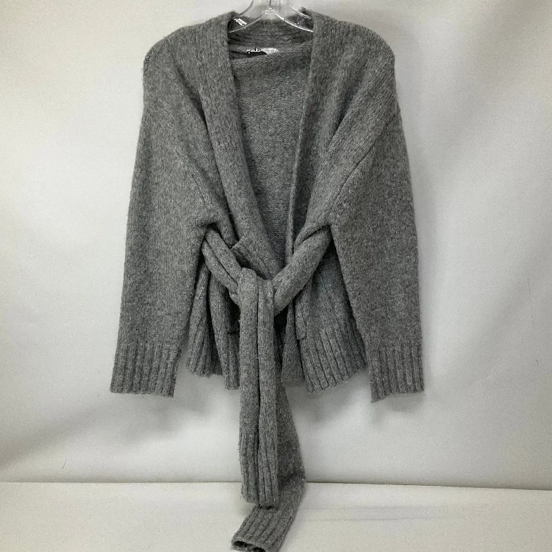 Sweater Cardigan By Zara In Grey, Size: S