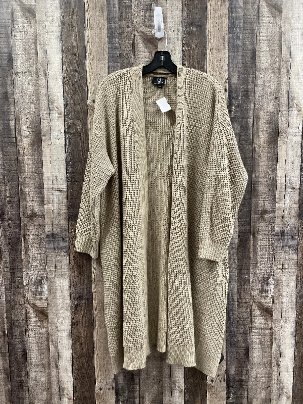 Sweater Cardigan By G By Giuliana In Tan, Size: Petite L