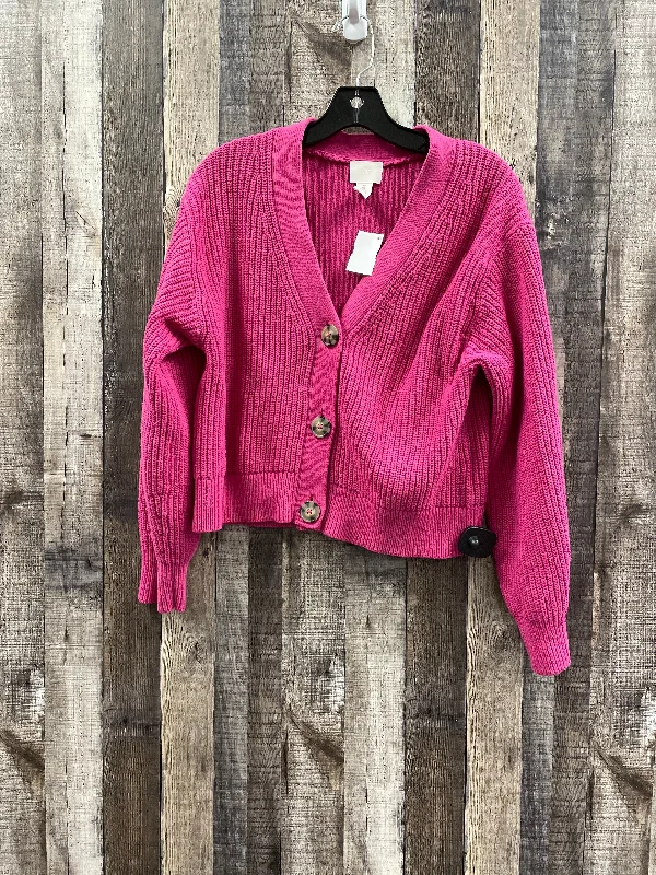 Sweater Cardigan By H&m In Pink, Size: S