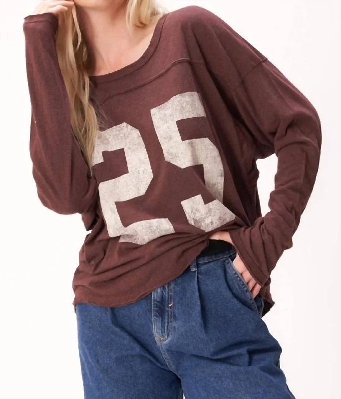 Today Only Game On Slouchy Tee In Brown