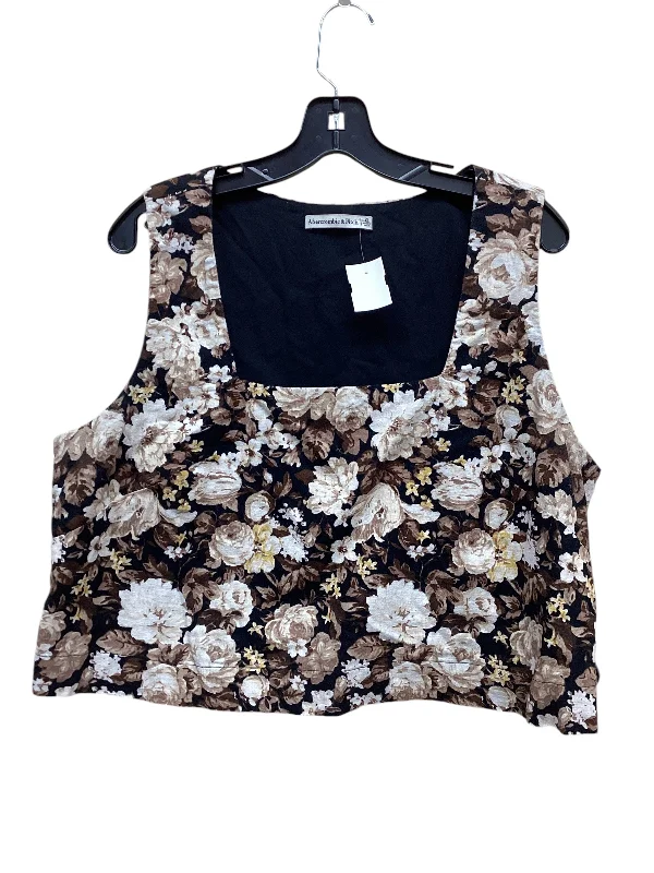 Top Sleeveless By Abercrombie And Fitch In Floral Print, Size: Xl