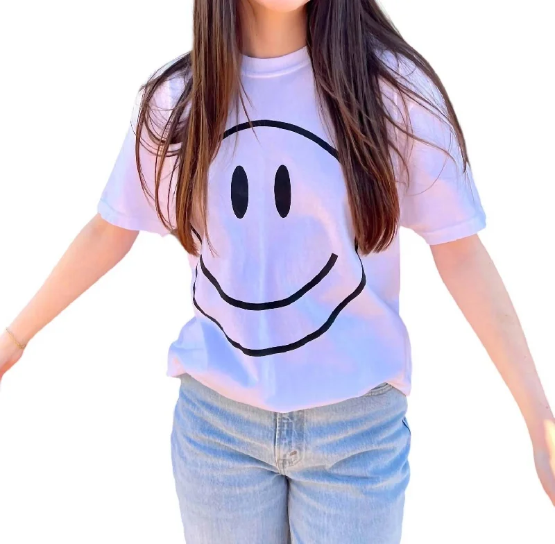 Summer Splash Sale All Smiles Here Tee In White