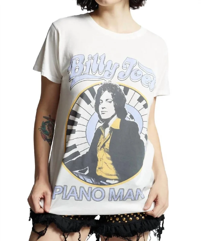 Flash Sale Billy Joel Piano Man Tee In White