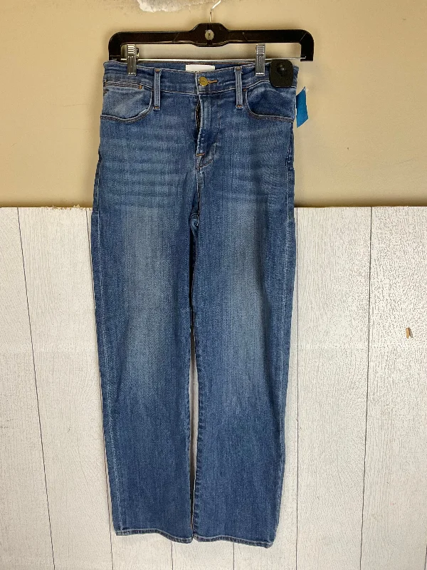 Jeans Straight By Frame In Blue Denim, Size: 2