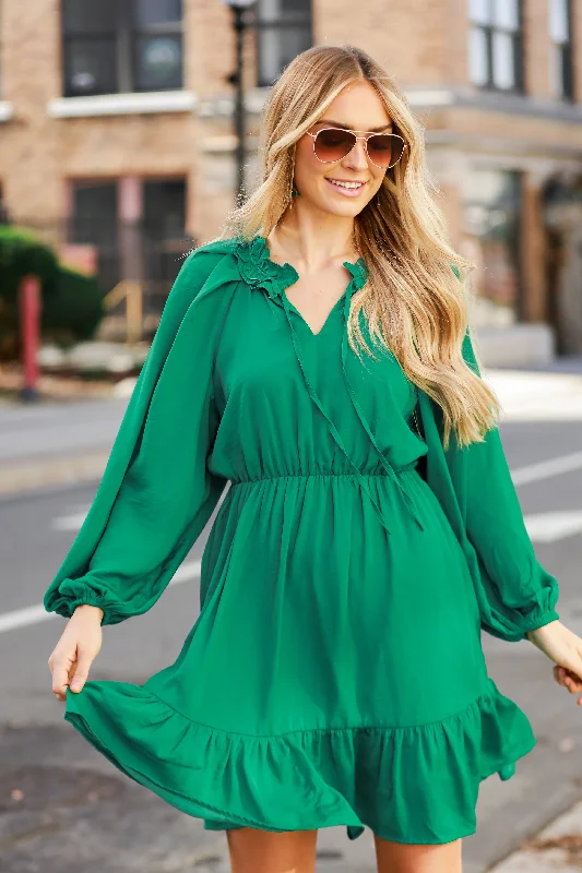 Fashion Forward FINAL SALE - Limitless Radiance Kelly Green Mini Dress