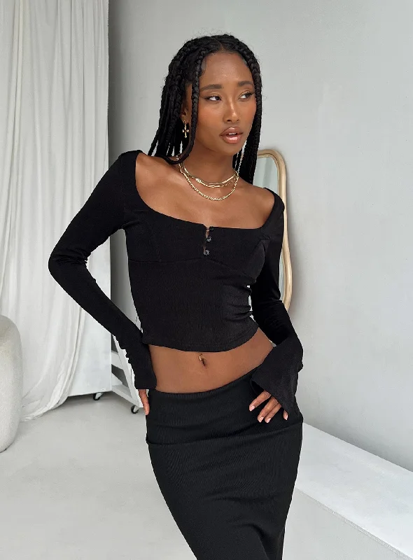 Style Upgrade Ambers Long Sleeve Top Black