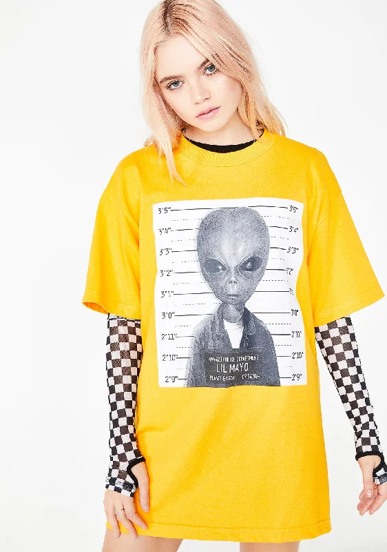 Disco - Inspired Retro Dance Look Bodak Lil Mayo Mugshot Tee