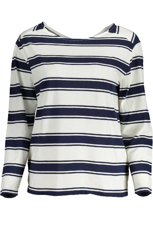 Coastal Beach - Inspired Style Gant Chic Long-Sleeved  Cotton Tee with V-Neck Women's Detail