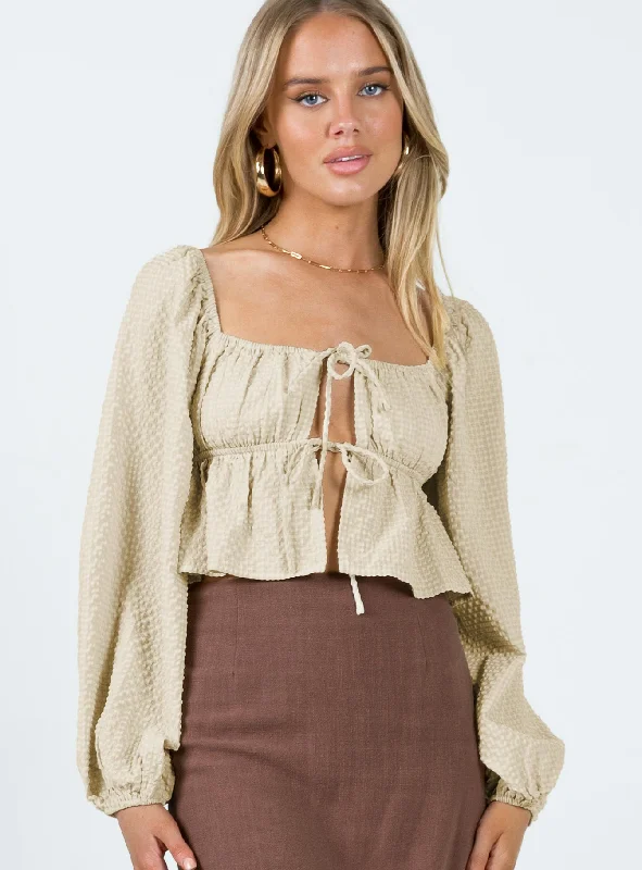 Fashion Forward Ardelle Top Beige