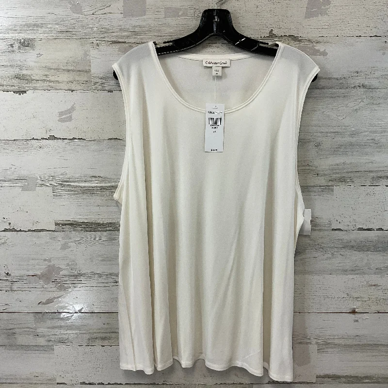 Top Sleeveless Basic By Coldwater Creek In White, Size: 3x