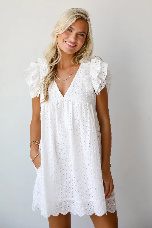 Fashion Sale FINAL SALE - Truly Heavenly Eyelet Romper Dress