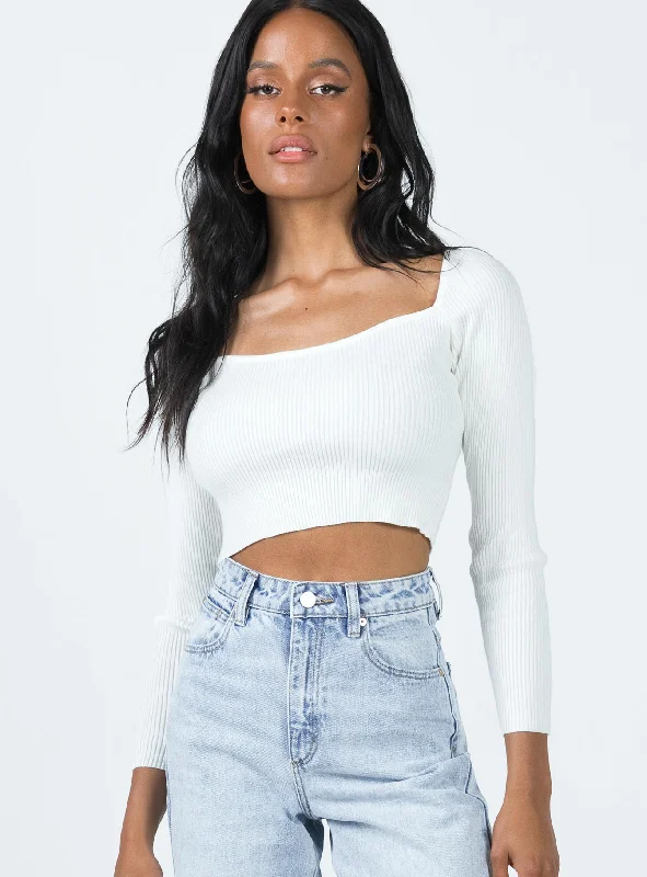 Casual Yet Stylish Separates Farrington Long Sleeve Top White