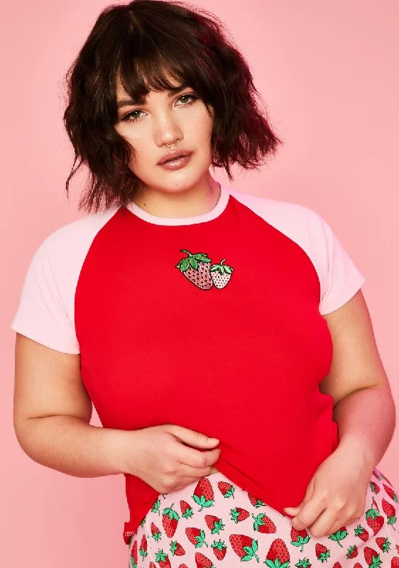 Trendy Fashion Sale Plus Strawberry Fields Raglan Tee