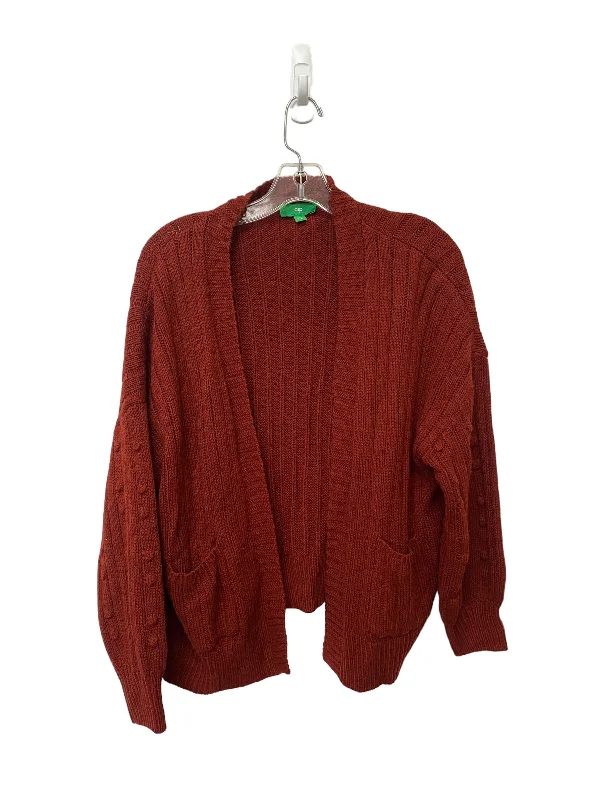 Sweater Cardigan By Dip In Red, Size: Xs