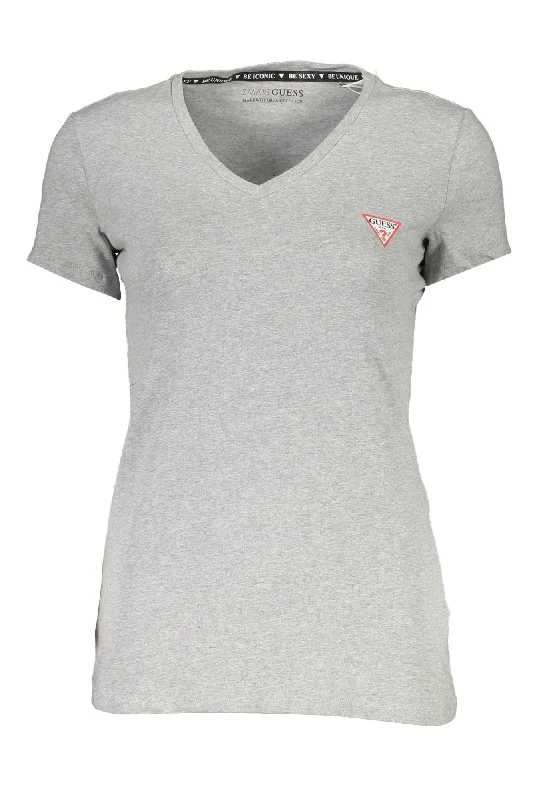 Minimalist Office - Ready Style Guess Jeans Eco-Conscious V-Neck Logo Women's Tee