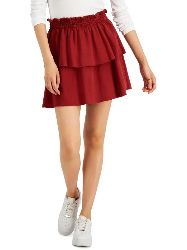 Trending Items Juniors Womens Smocked Short Mini Skirt