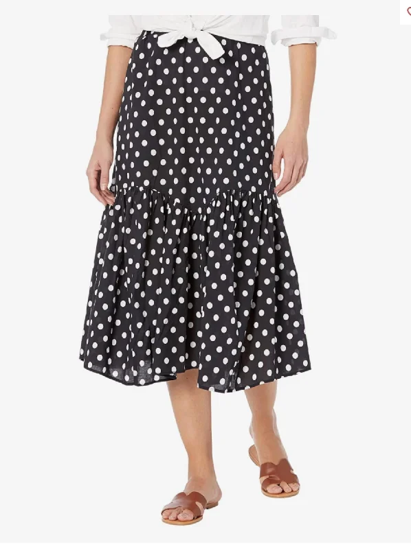 Flash Sale Polka Dot Midi Skirt In Black White