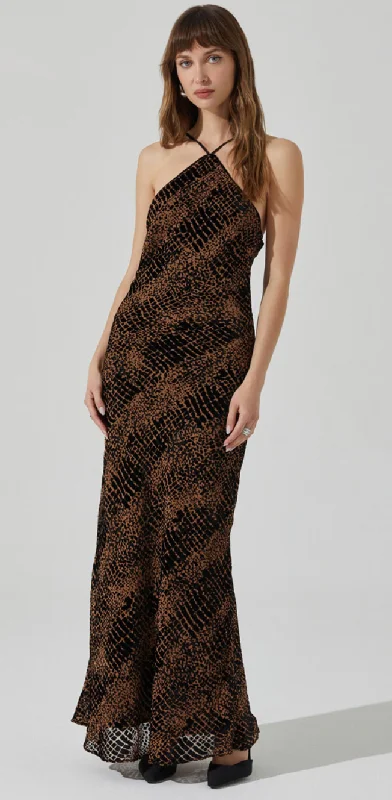 Trendy Attire For Her Briotte Halter Printed Maxi Dress by ASTR the Label