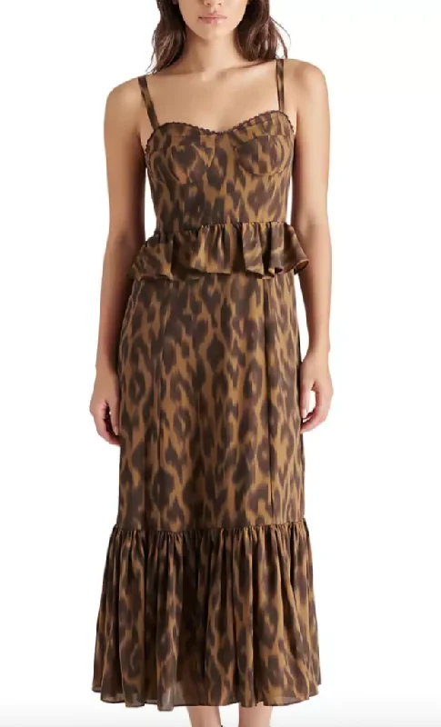 Elegant Styles Eve Cheetah Leopard Dress by Steve Madden