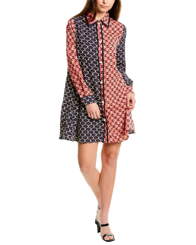 Romantic Date - Night Ensemble Gracia Two Tones Lockheart Print Shirtdress