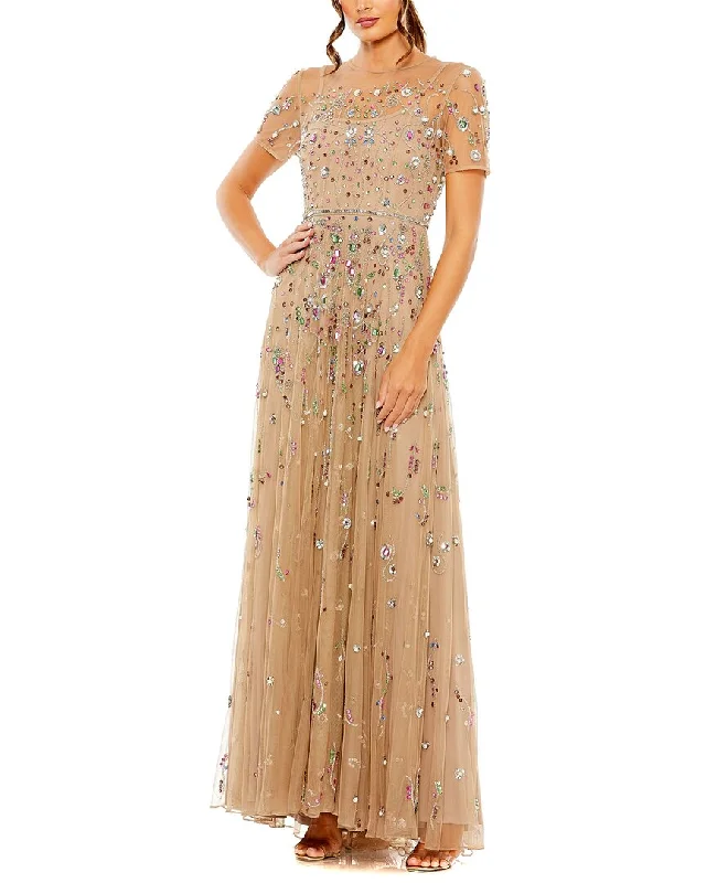 Clearance Sale, All Cheap Mac Duggal Embellished Sequin Detail A-Line Gown