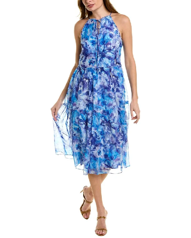 Vibrant Femme Fashion Marchesa Notte Floral Midi Dress