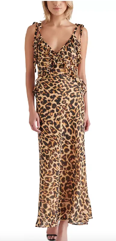 Comfort First Women's Fashion Steve Madden Maxi Dress in Black Floral or Leopard or Solid Black