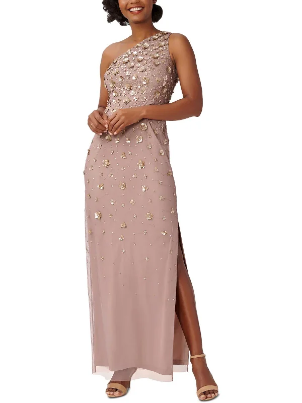 Quick Grab Deals Womens Mesh Embellished Evening Dress