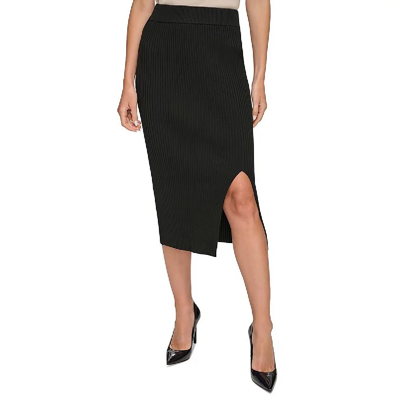 Special Offers, Don't Miss Womens Pencil Ribbed Midi Skirt