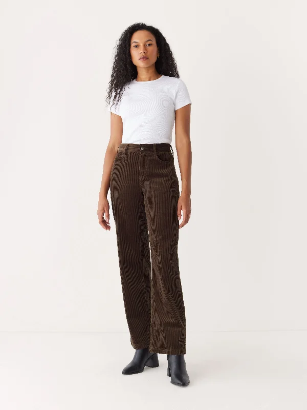 Stylish Savings The Annie Straight Corduroy Pant in Dark Brown