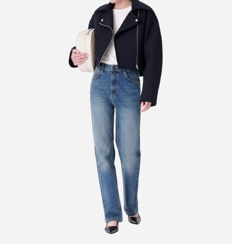 Effortless Chic Apparel Bless Jacket In Marine